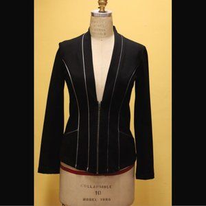 Elegant Fitted Black Zip Up Blazer. Size S. Brand